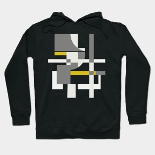 Grey and Yellow Geometric Abstraction Hoodie